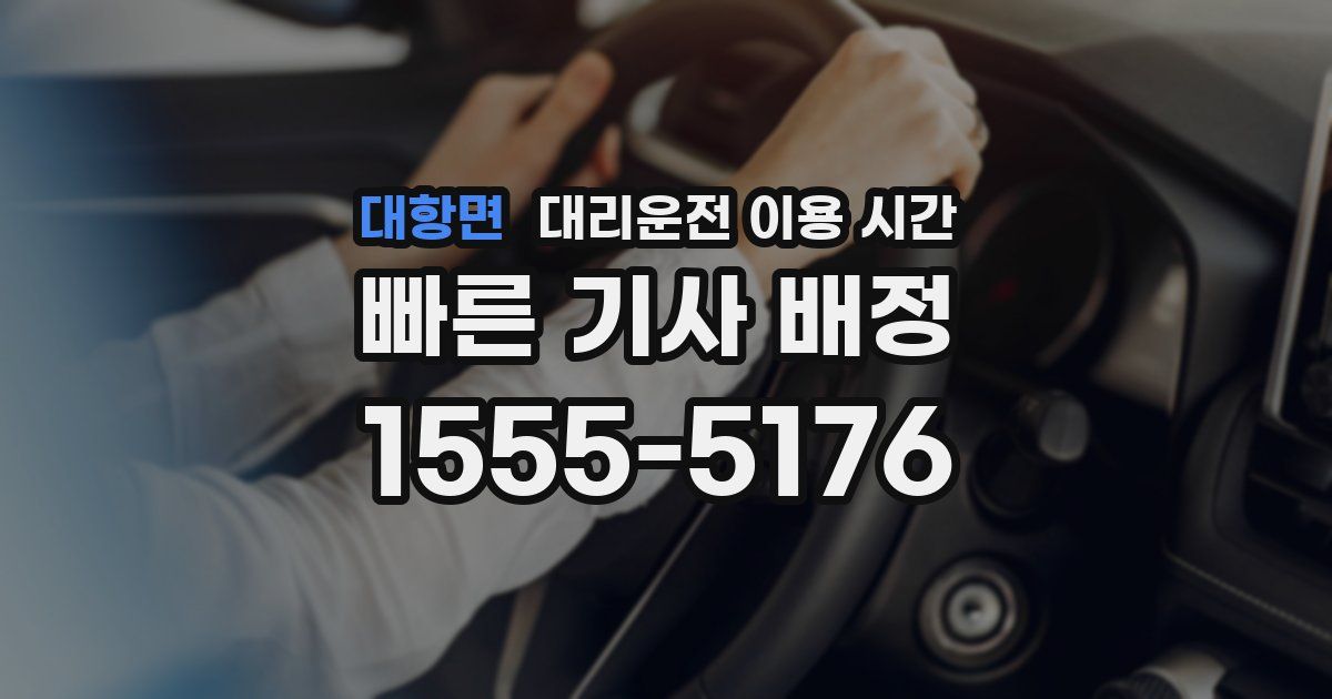 대항면 대리운전 이용 시간