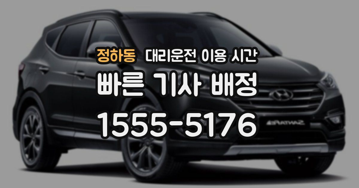 정하동 대리운전 이용 시간