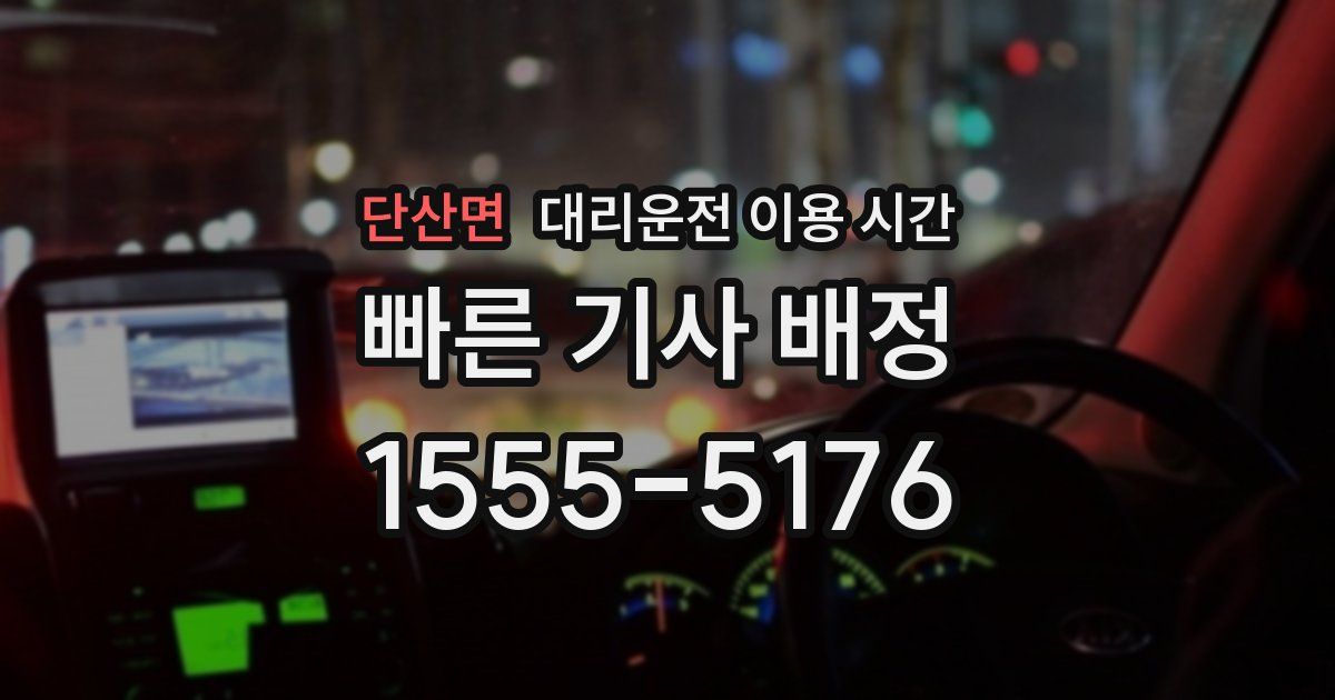 단산면 대리운전 이용 시간
