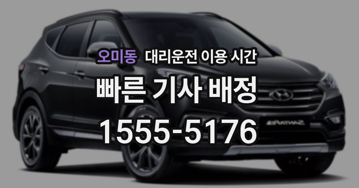 오미동 대리운전 이용 시간