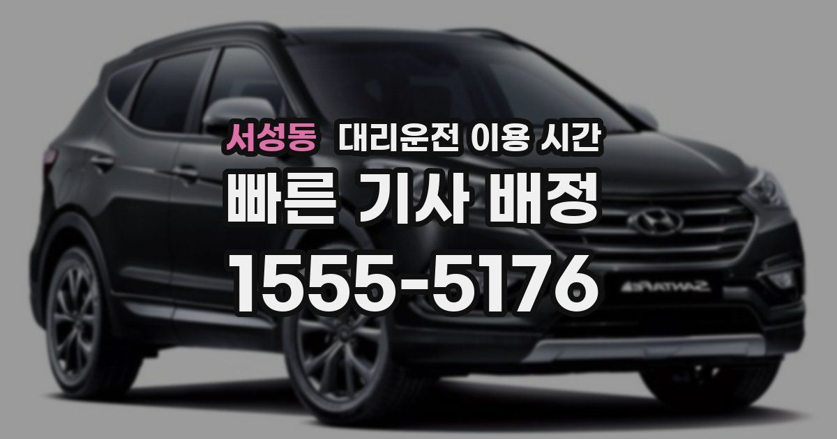 서성동 대리운전 이용 시간