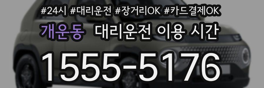 개운동 대리운전 이용 시간