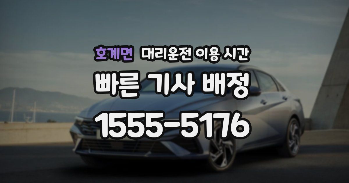 호계면 대리운전 이용 시간