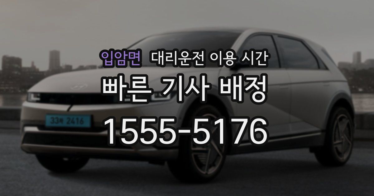 입암면 대리운전 이용 시간