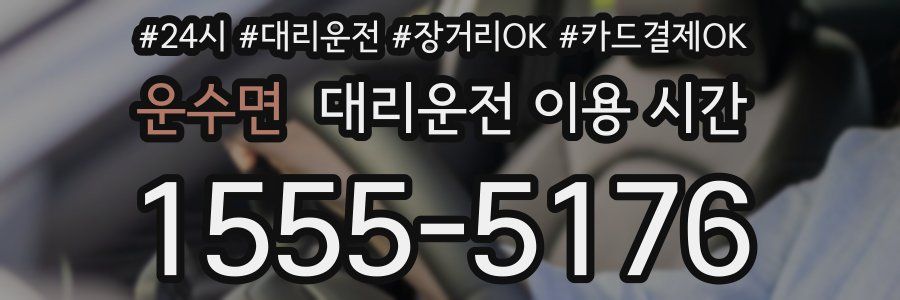 운수면 대리운전 이용 시간