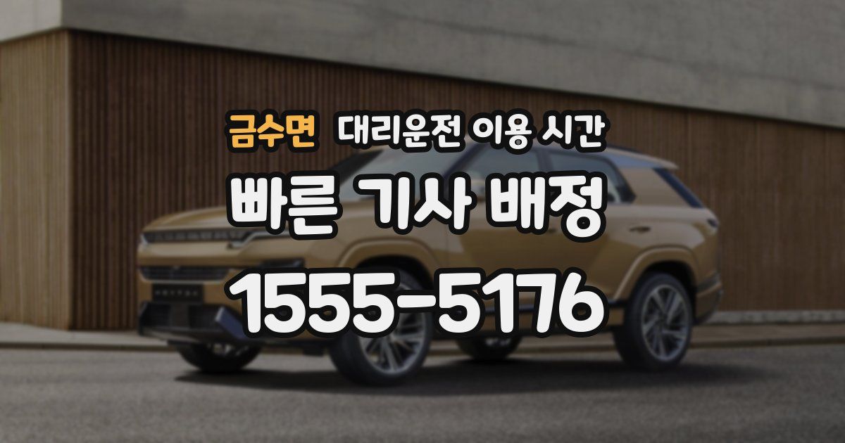 금수면 대리운전 이용 시간