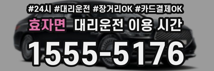 효자면 대리운전 이용 시간