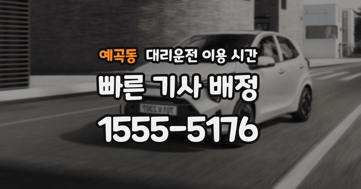 예곡동 대리운전 이용 시간