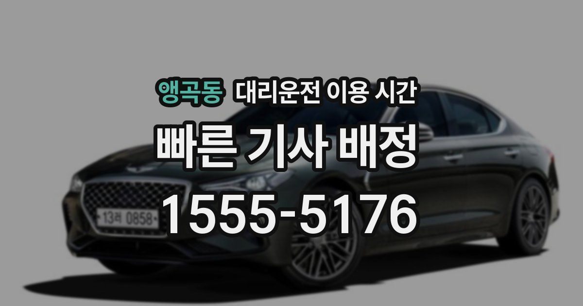 앵곡동 대리운전 이용 시간