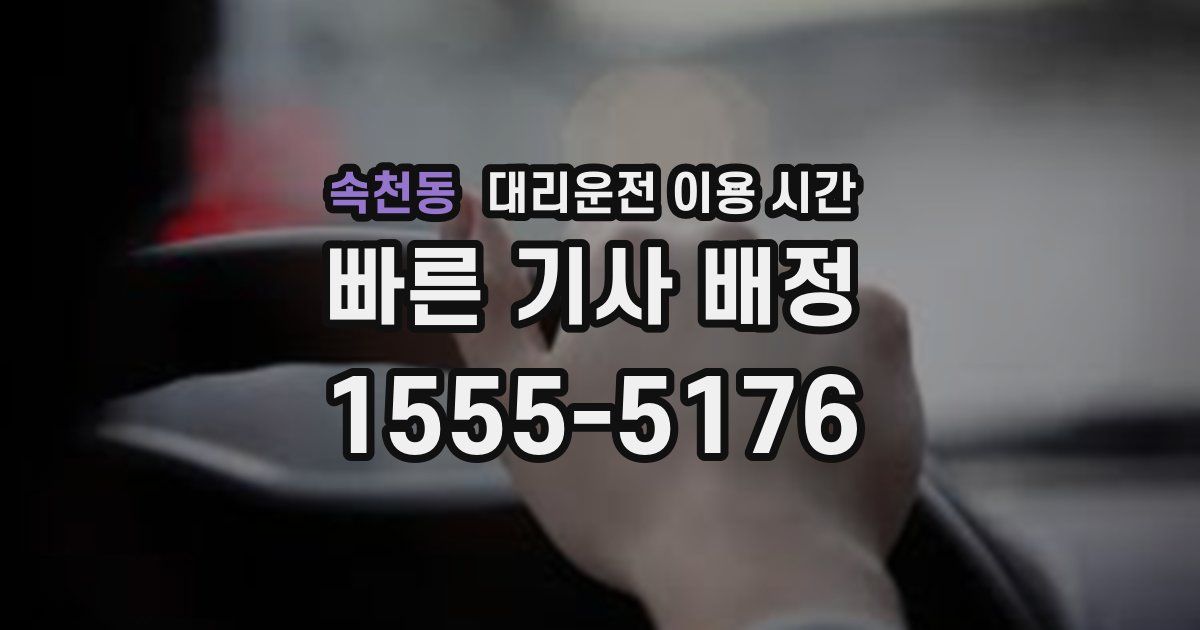 속천동 대리운전 이용 시간
