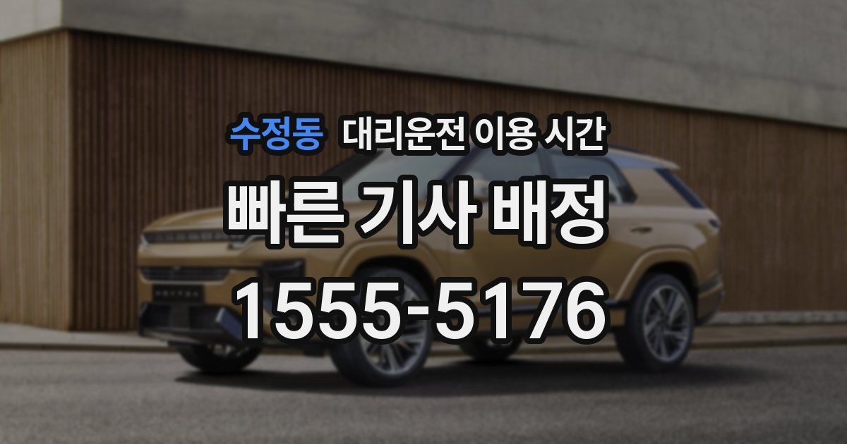 수정동 대리운전 이용 시간