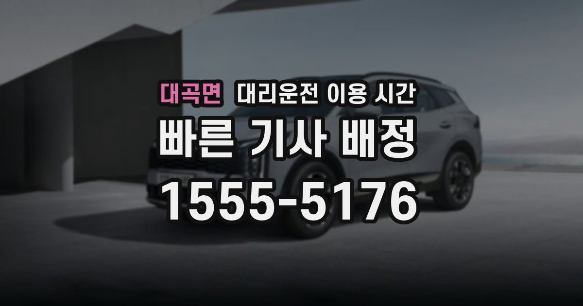 대곡면 대리운전 이용 시간