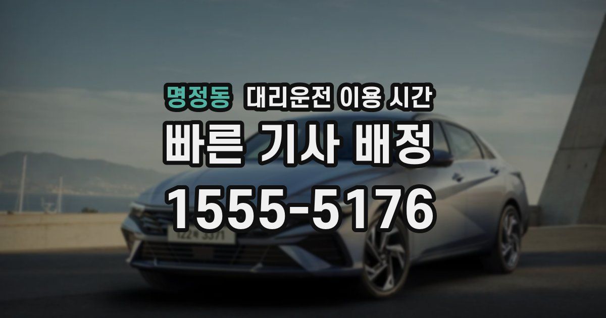 명정동 대리운전 이용 시간