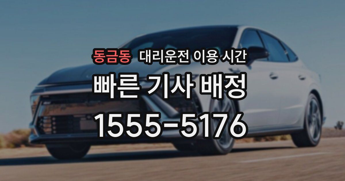 동금동 대리운전 이용 시간