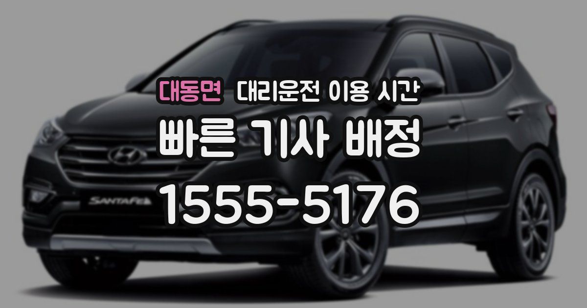 대동면 대리운전 이용 시간
