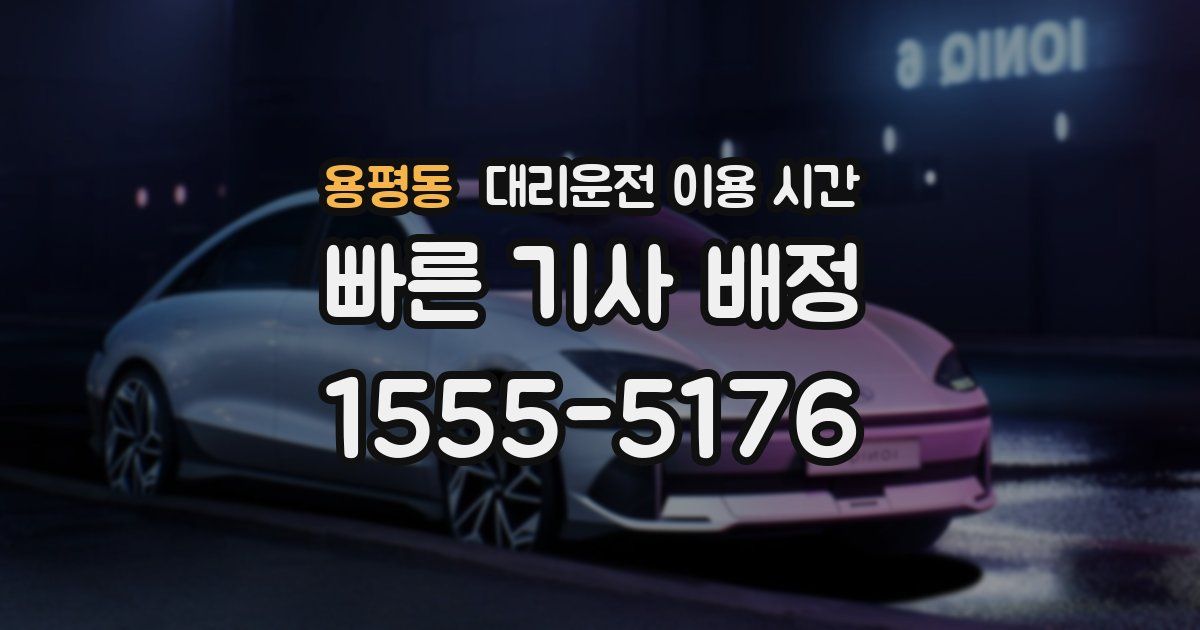 용평동 대리운전 이용 시간