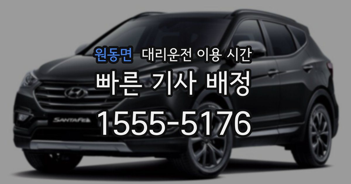 원동면 대리운전 이용 시간