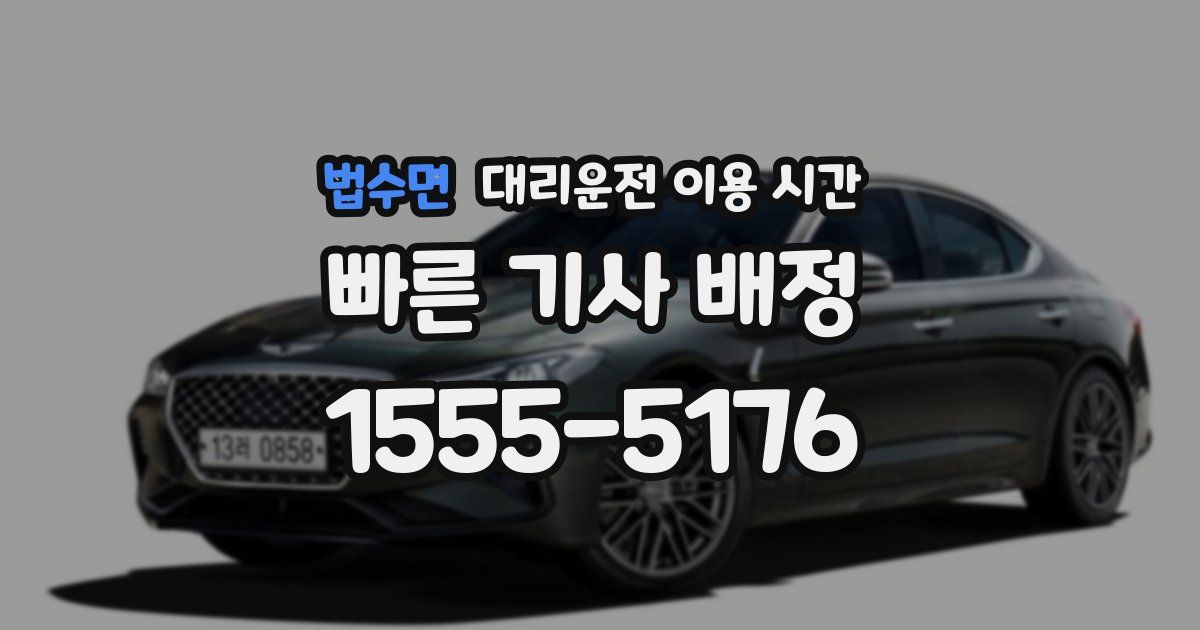 법수면 대리운전 이용 시간