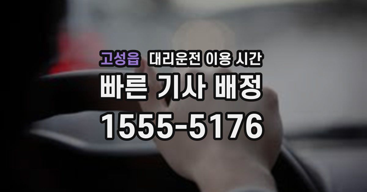 고성읍 대리운전 이용 시간