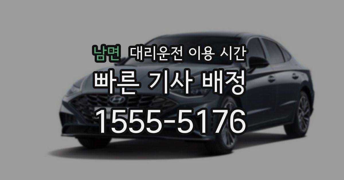 남면 대리운전 이용 시간