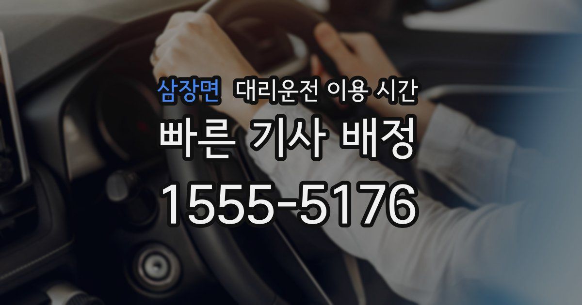 삼장면 대리운전 이용 시간