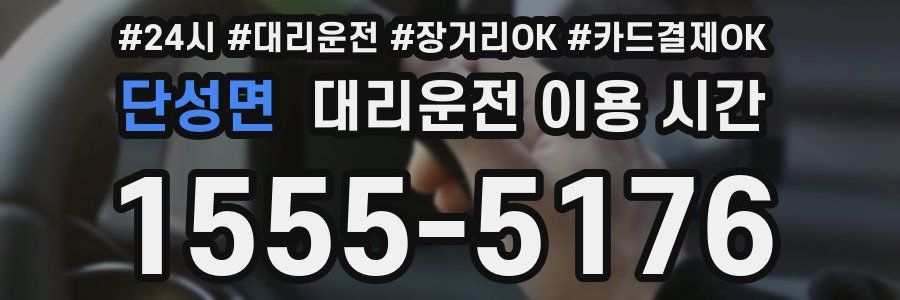 단성면 대리운전 이용 시간