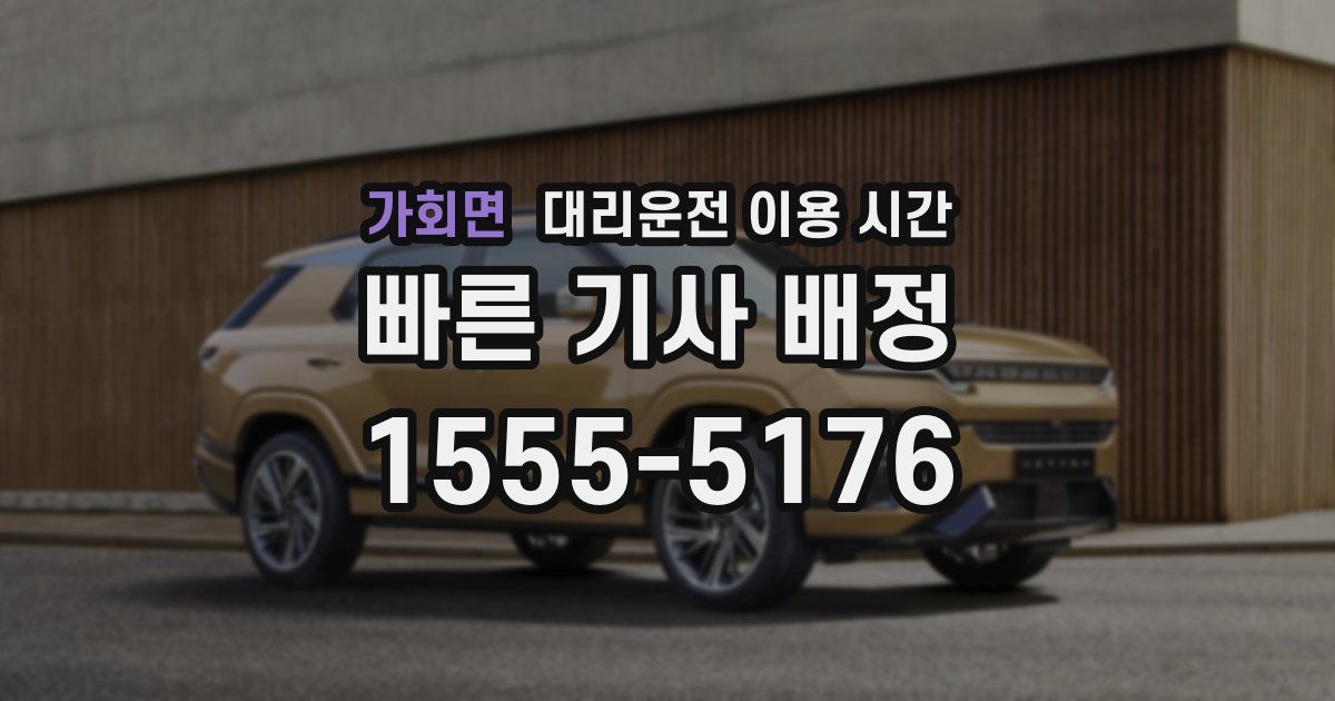 가회면 대리운전 이용 시간