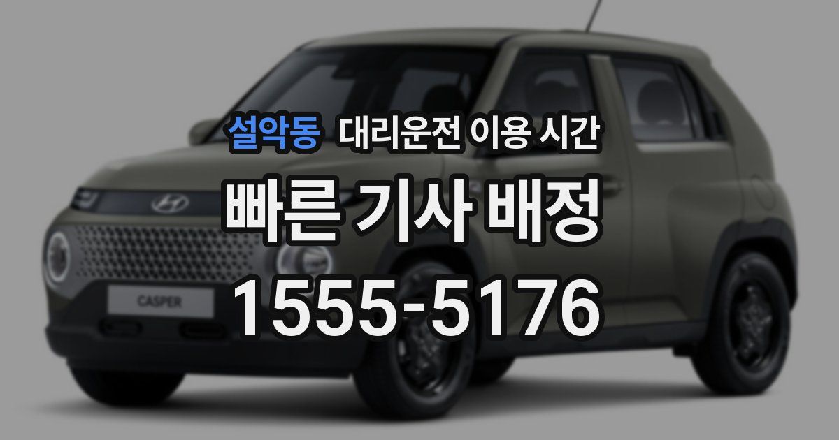 설악동 대리운전 이용 시간