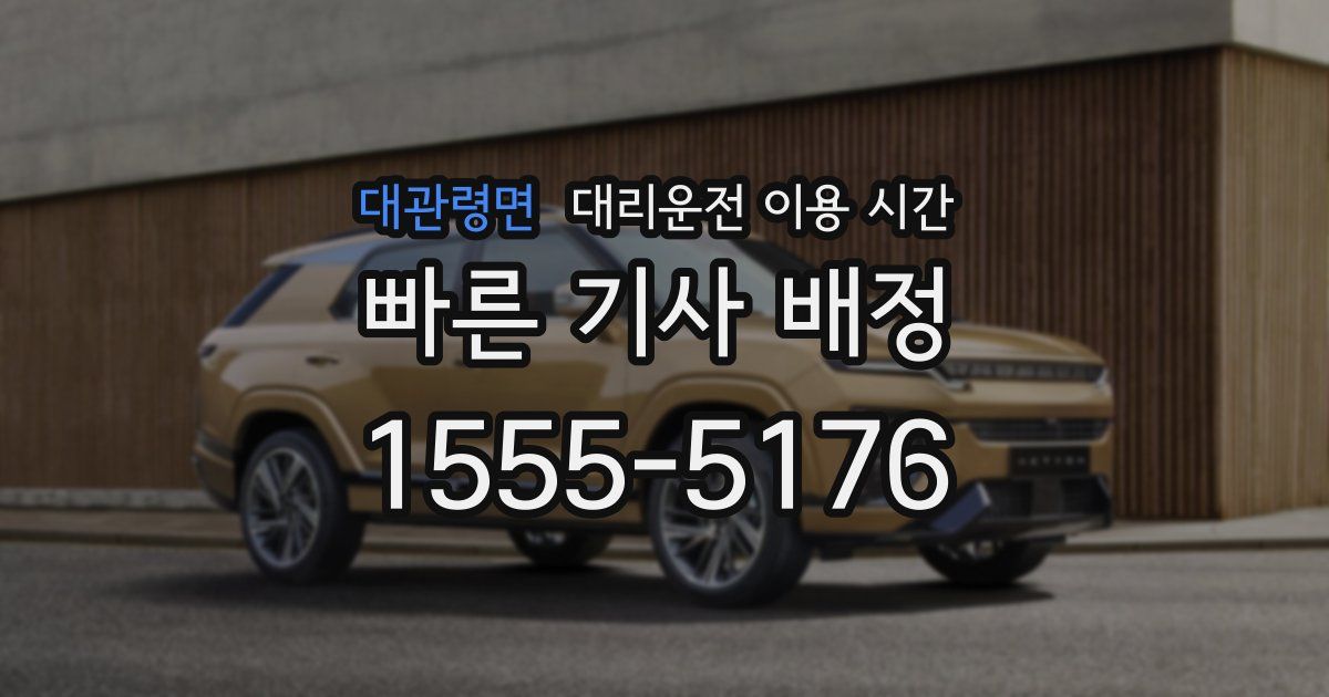 대관령면 대리운전 이용 시간
