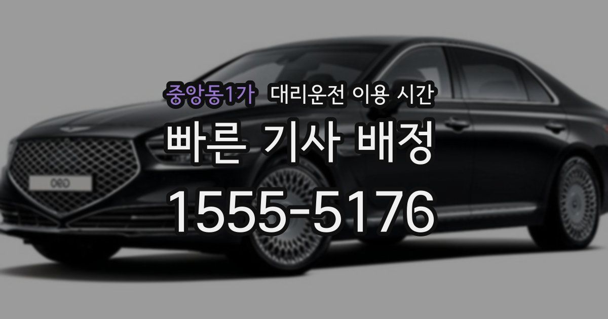 중앙동1가 대리운전 이용 시간