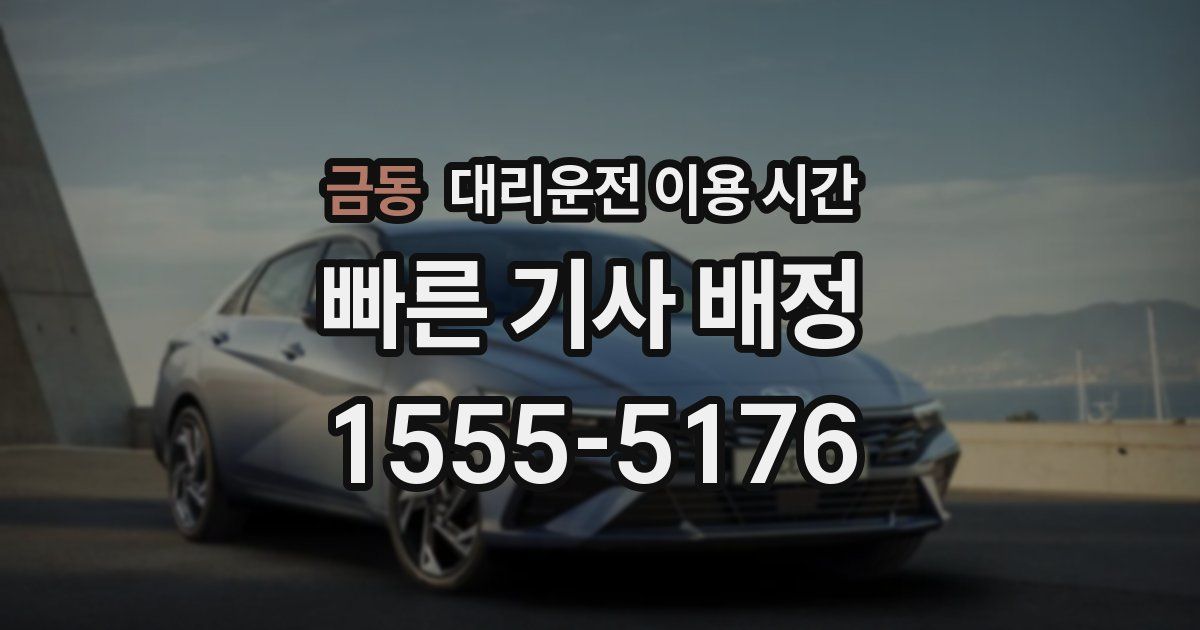 금동 대리운전 이용 시간