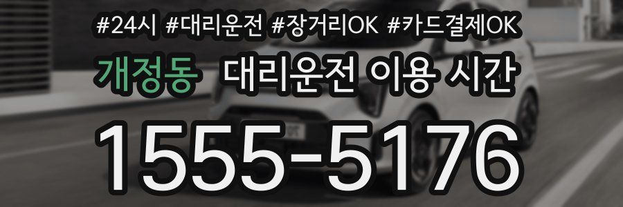개정동 대리운전 이용 시간
