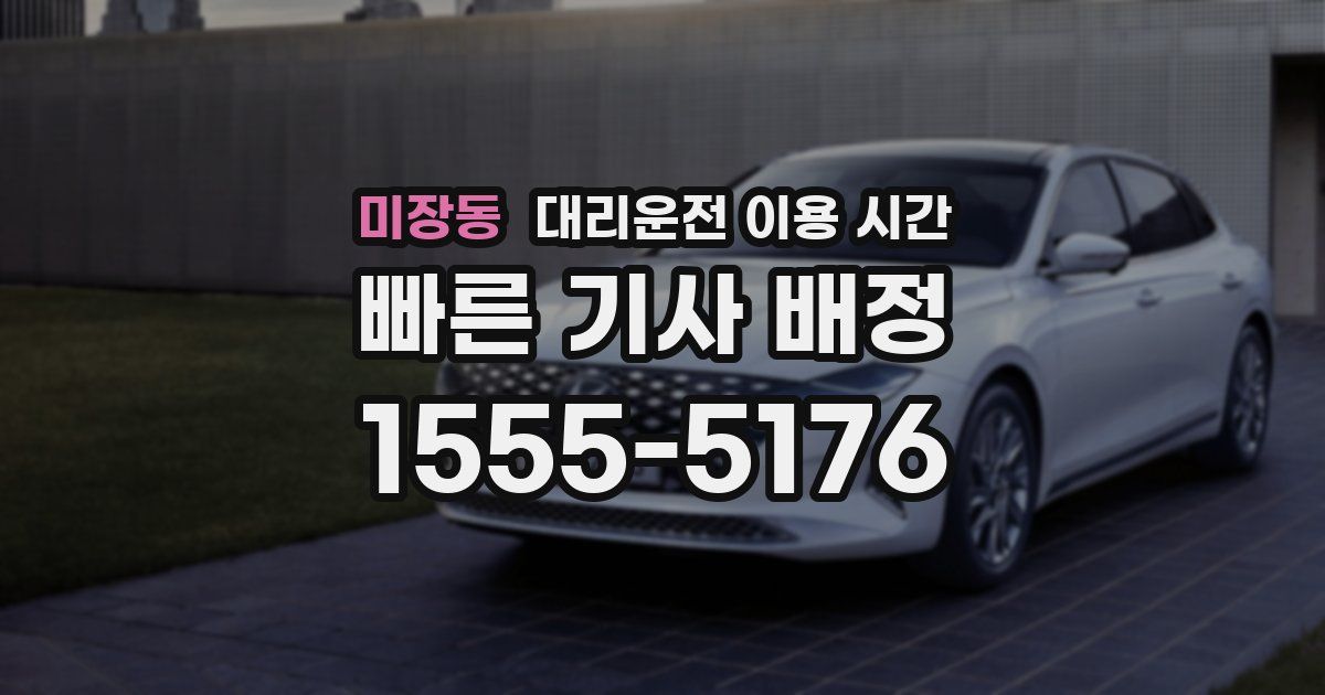 미장동 대리운전 이용 시간