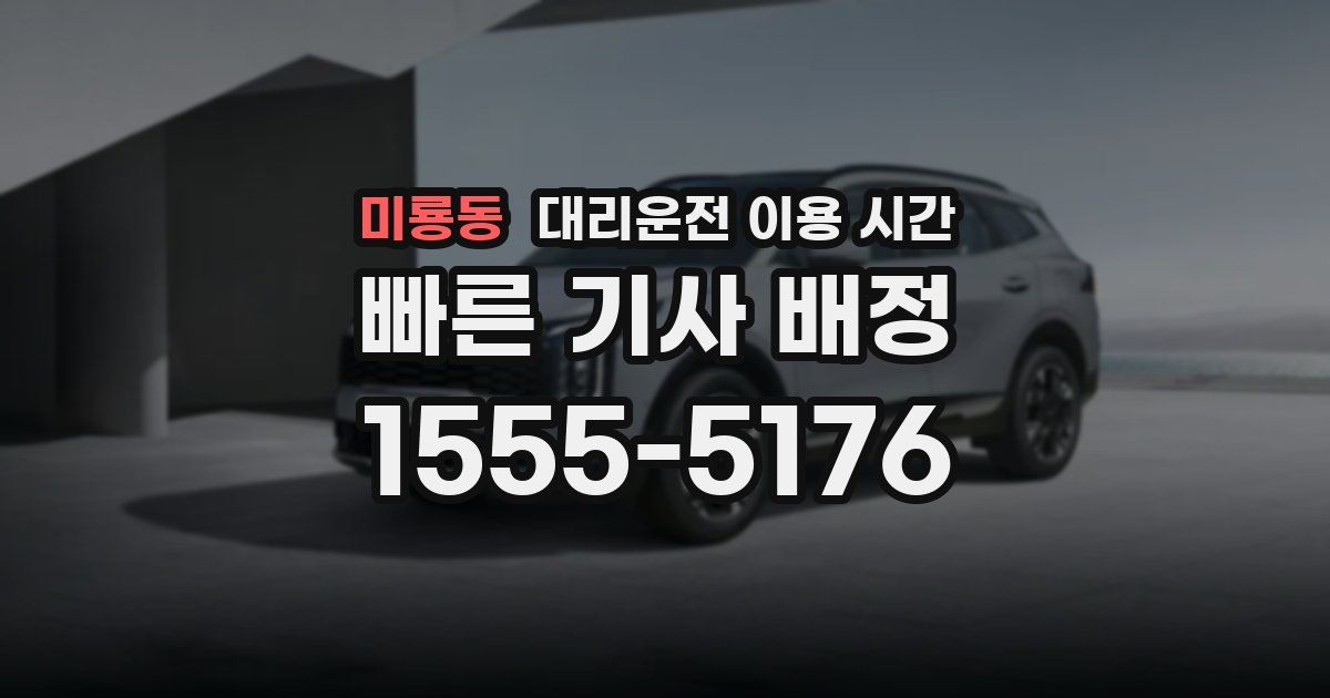 미룡동 대리운전 이용 시간
