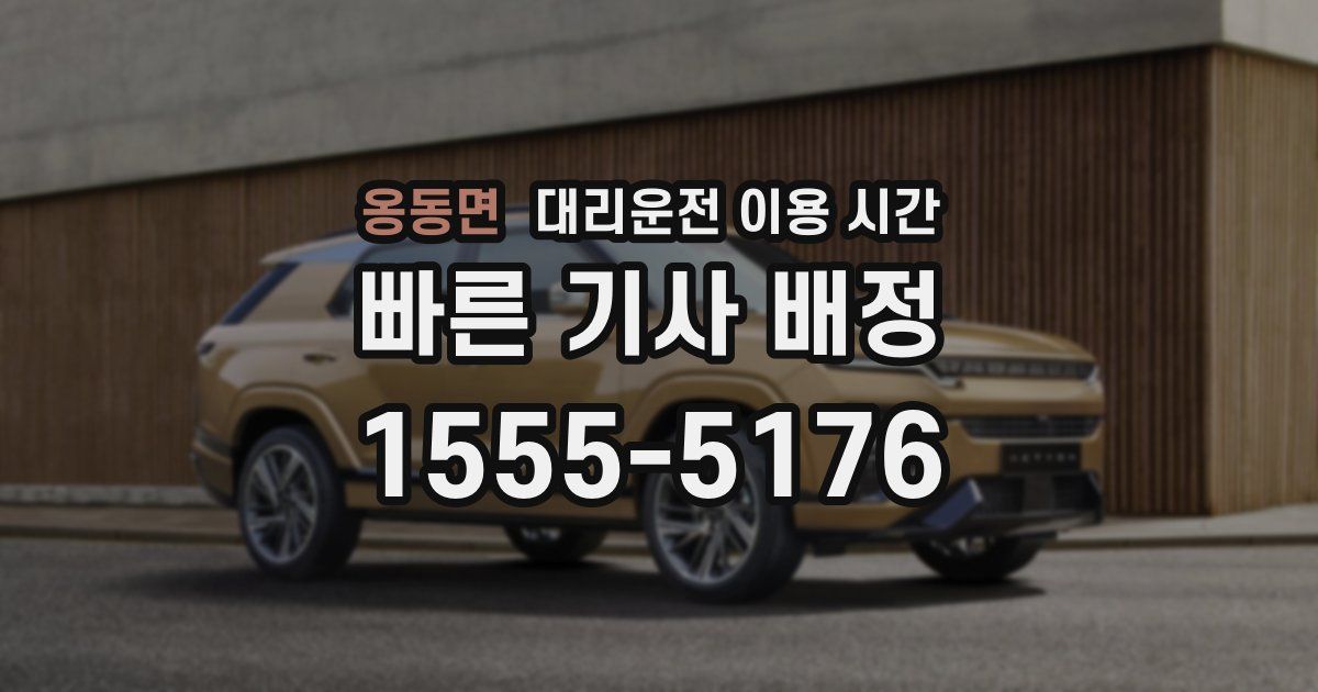 옹동면 대리운전 이용 시간