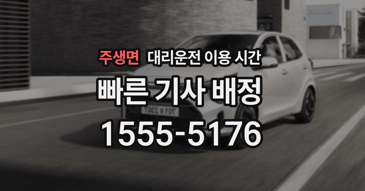 주생면 대리운전 이용 시간