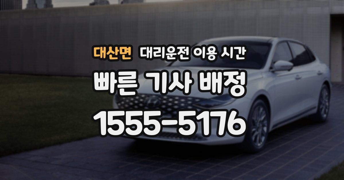 대산면 대리운전 이용 시간