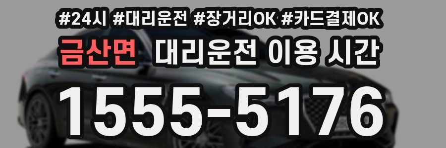금산면 대리운전 이용 시간