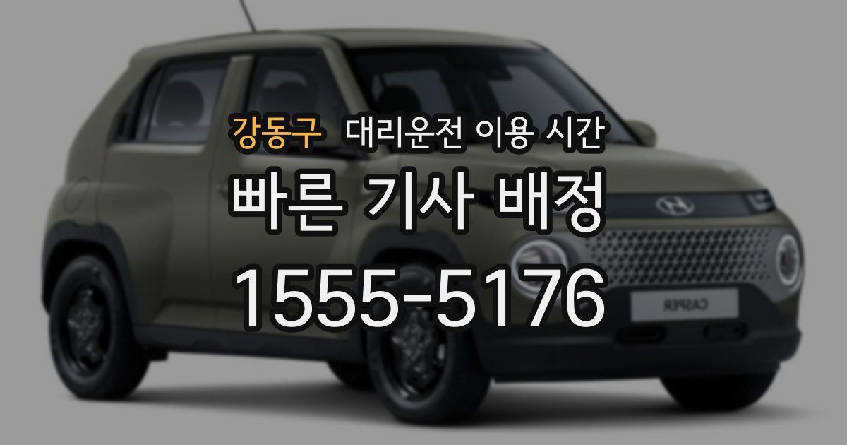 강동구 대리운전 이용 시간