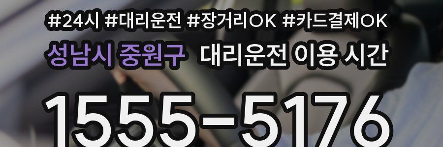 성남시 중원구 대리운전 이용 시간