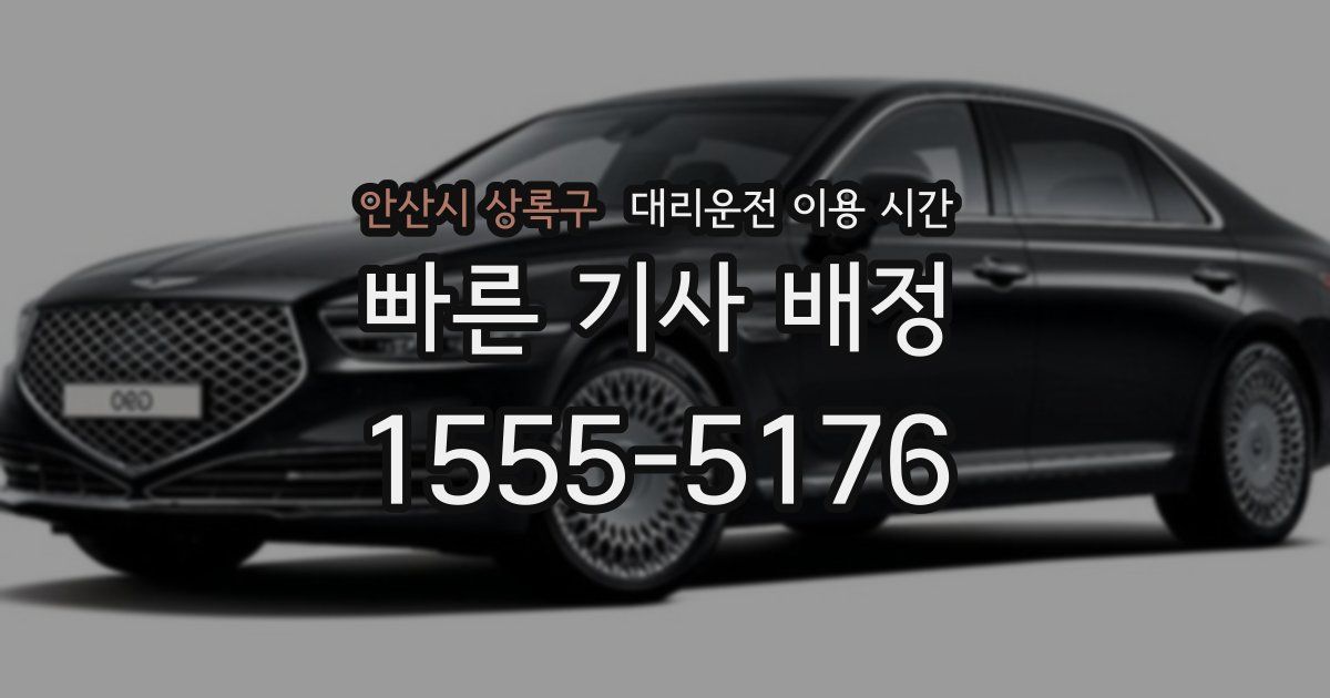 안산시 상록구 대리운전 이용 시간