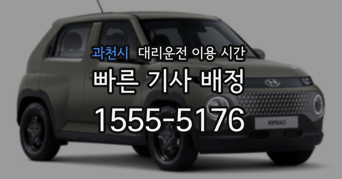 과천시 대리운전 이용 시간