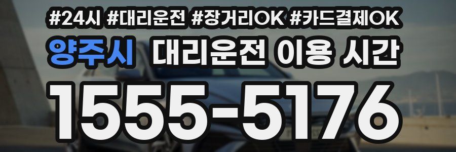 양주시 대리운전 이용 시간