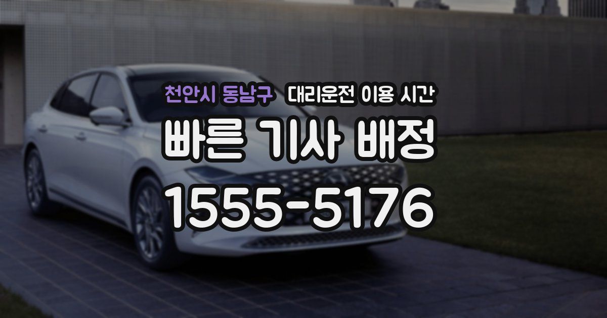 천안시 동남구 대리운전 이용 시간