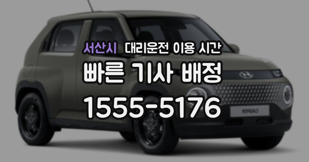 서산시 대리운전 이용 시간