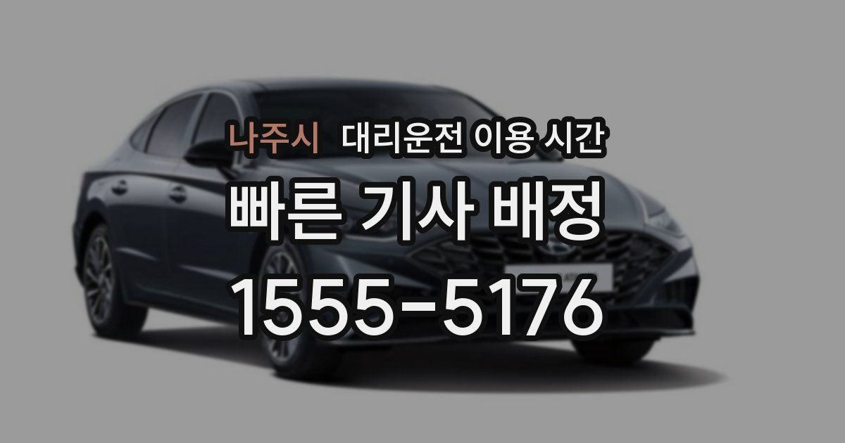 나주시 대리운전 이용 시간