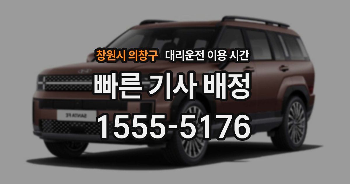 창원시 의창구 대리운전 이용 시간