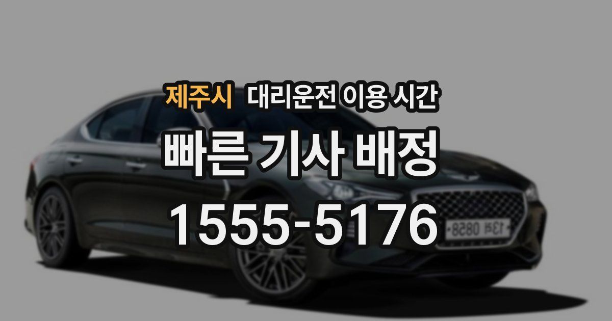 제주시 대리운전 이용 시간