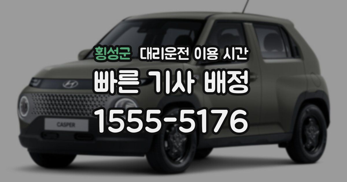 횡성군 대리운전 이용 시간