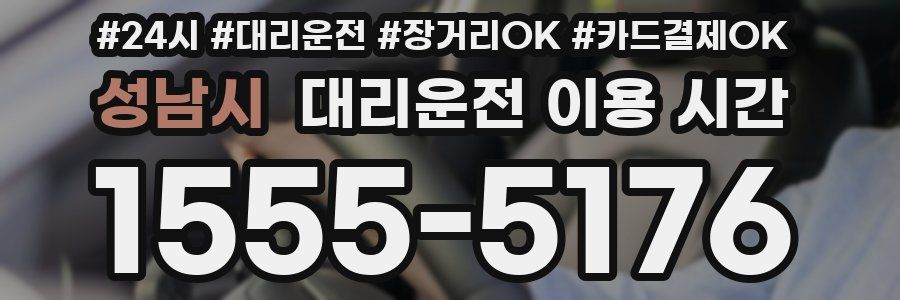 성남시 대리운전 이용 시간